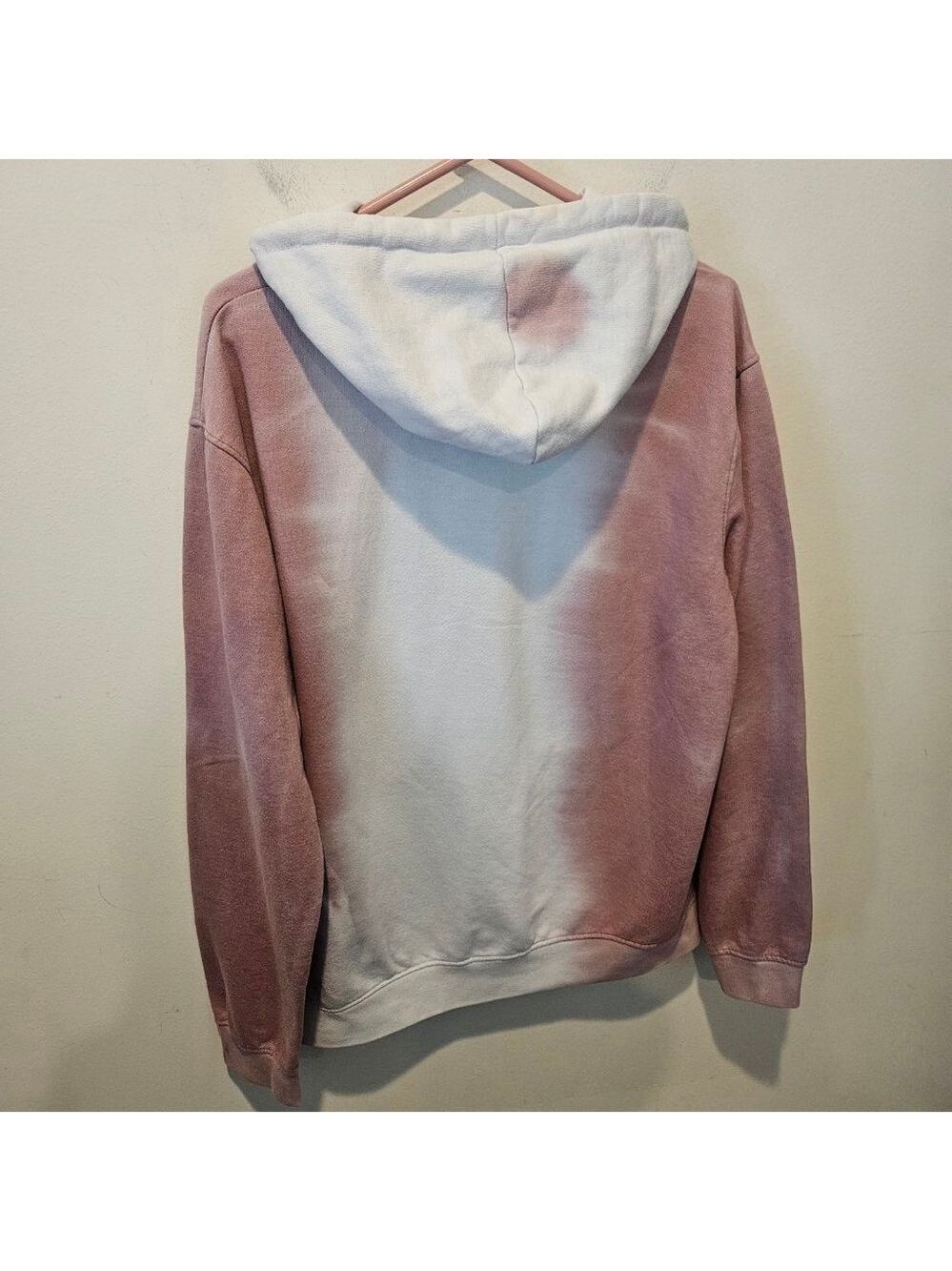 Women's PRETTYLITTLETHING Tie-Dye Hoodie Plus Size 16 Pink and White - Picture 7 of 10